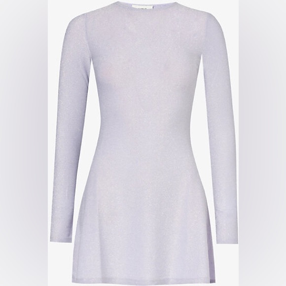 Reformation Esen Knit Dress In Lavender Sparkle - Picture 4 of 8